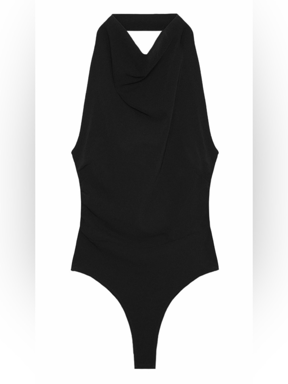 Zara Black Open Back Halter Neck Bodysuit